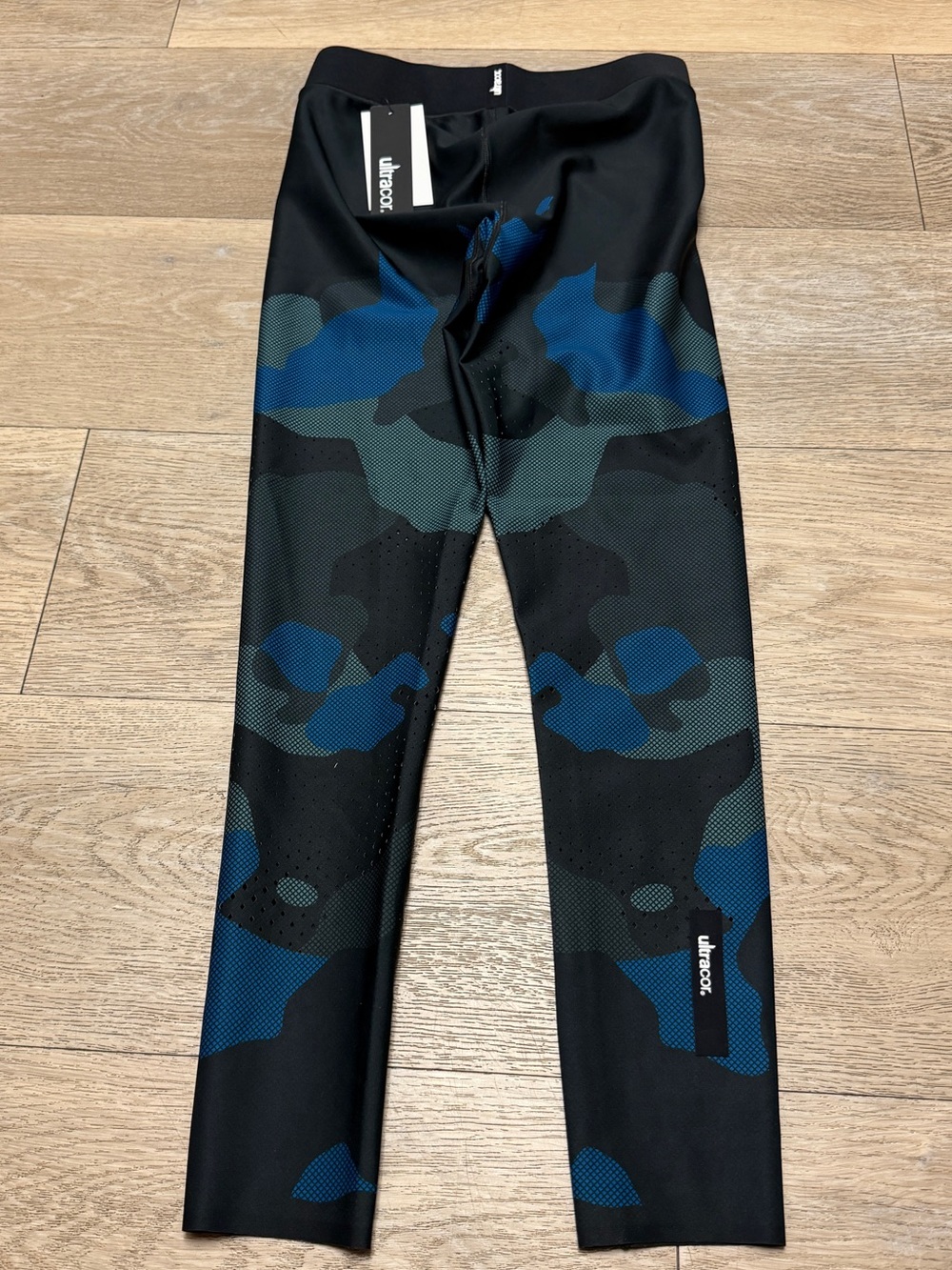 Ultracor Blue Black Camo Mesh Legging Size XS NWT
